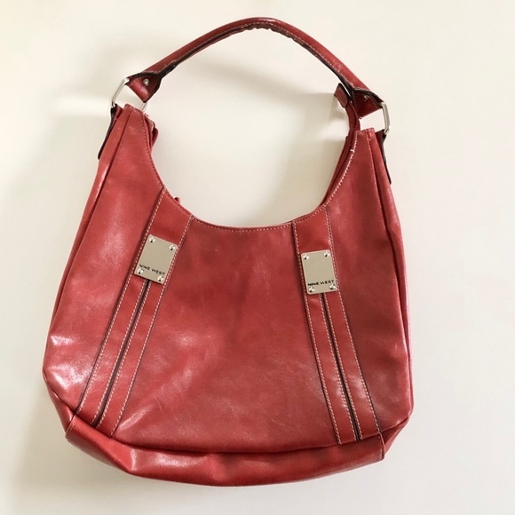 Nine West Brick Red Zip Up Shoulder Bag - Picture 10 of 10